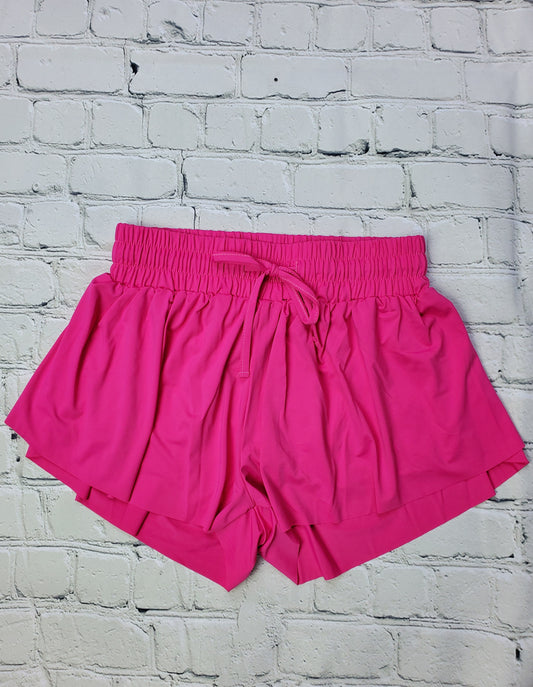 Barbie Pink Flowy Butterfly Shorts with liner