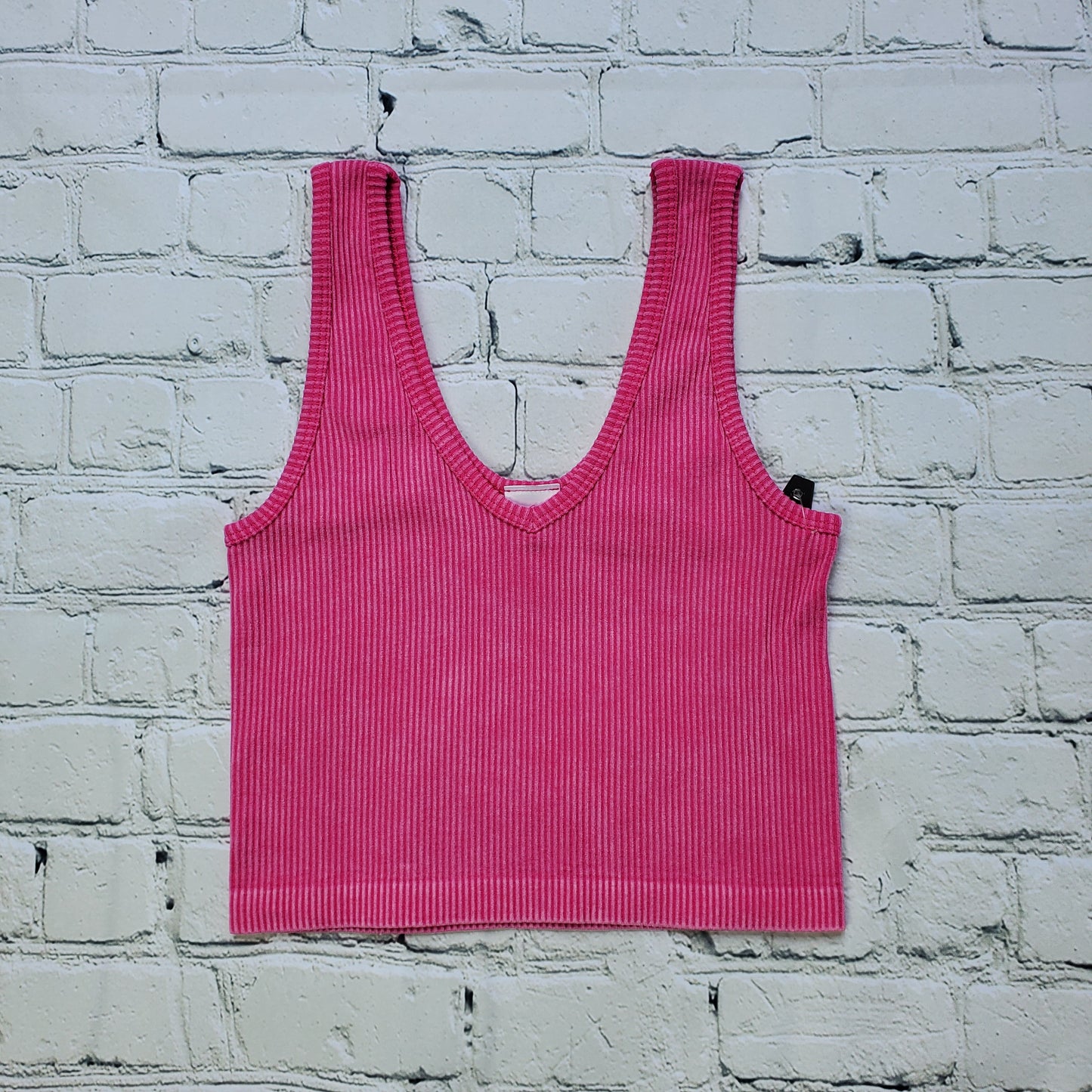 Stretchy Mineral Wash Bra Cami in Barbie Pink