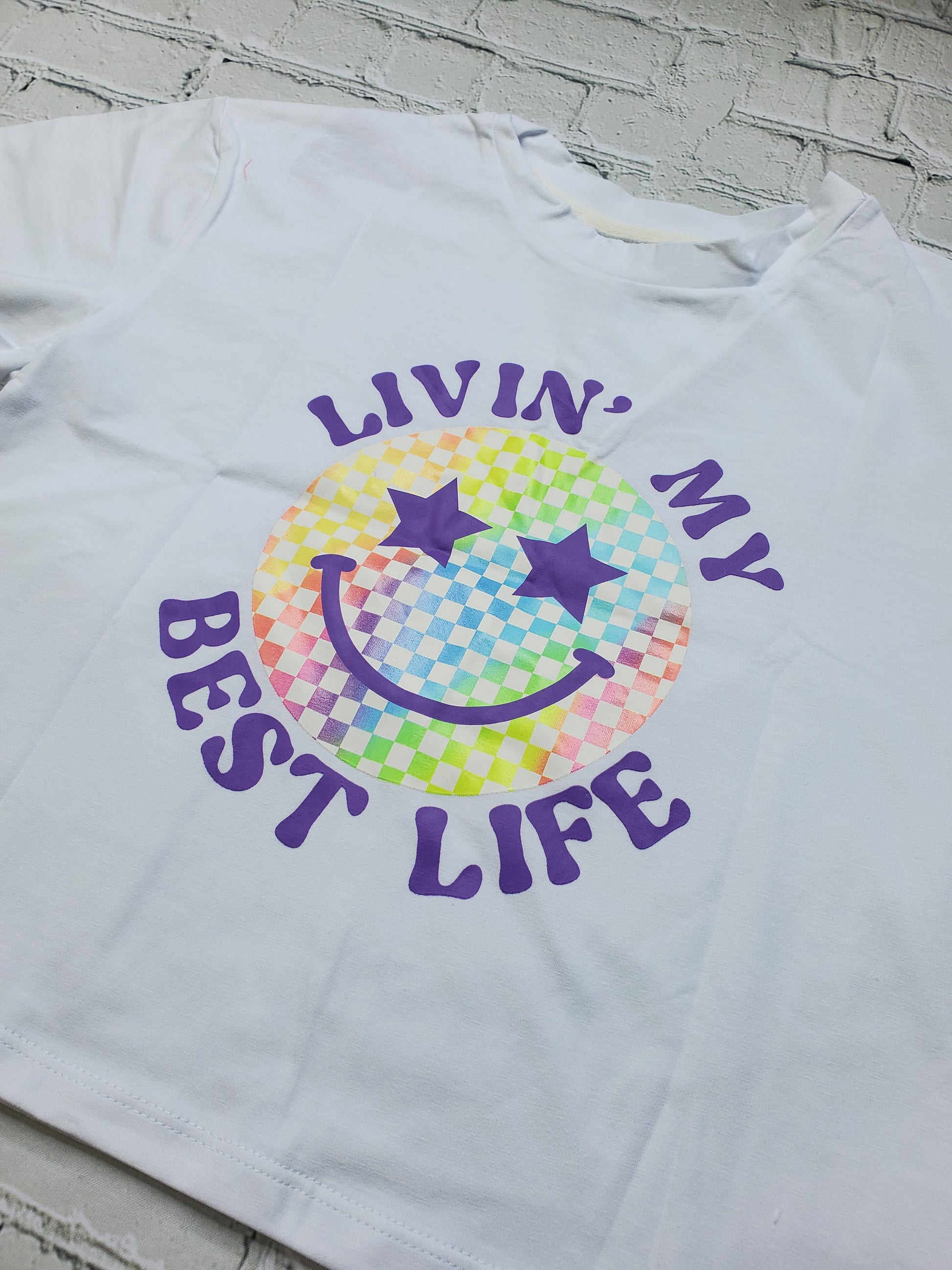 Livin' my best life youth graphic box tee