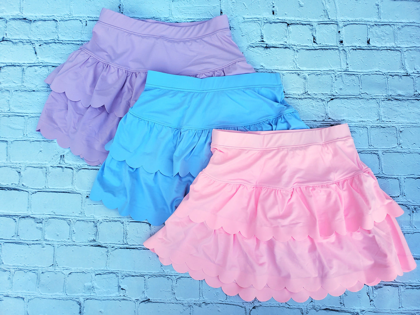 Layered Scalloped Skort