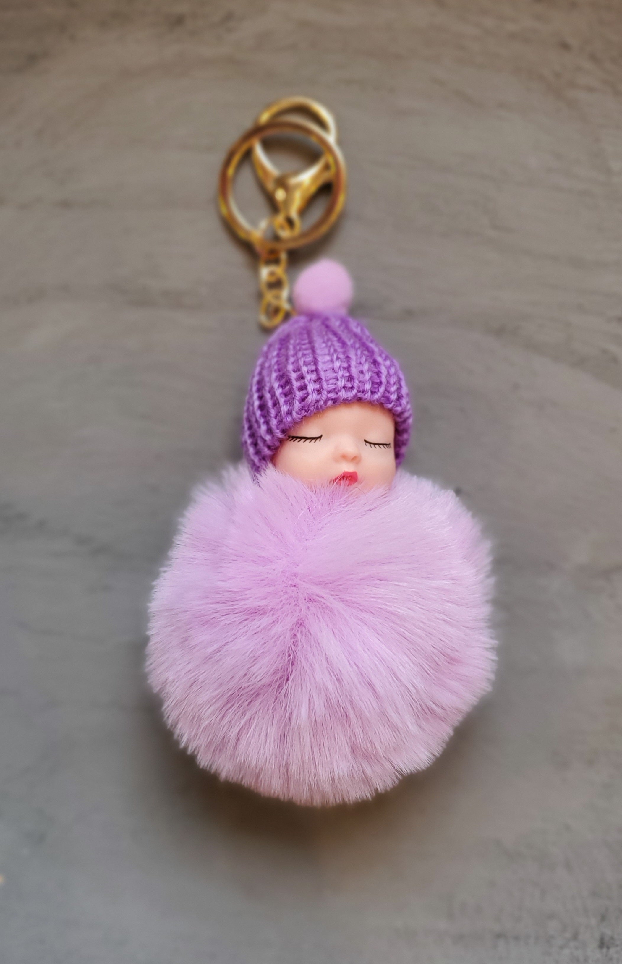 Baby pom hot sale pom keychain